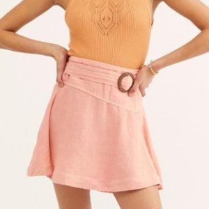 Free People Linen Blend Mini Skirt Sz 0 - EUC